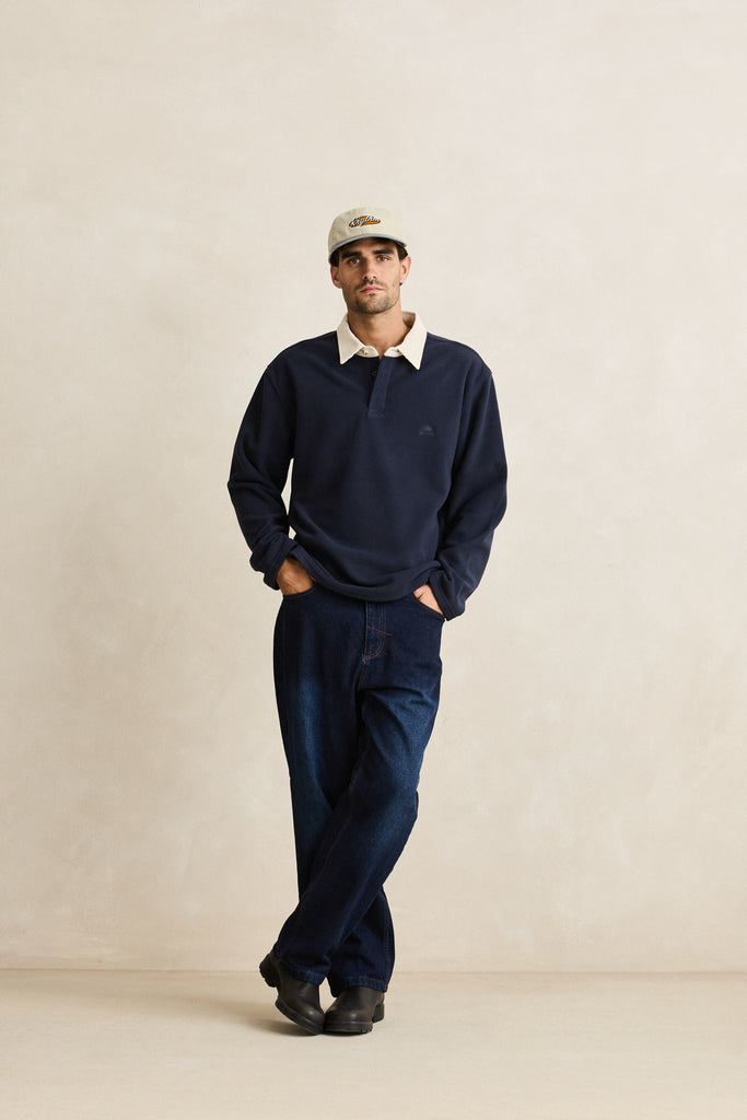 Rhythm Mens Sweatshirt Awake Polar Fleece Polo