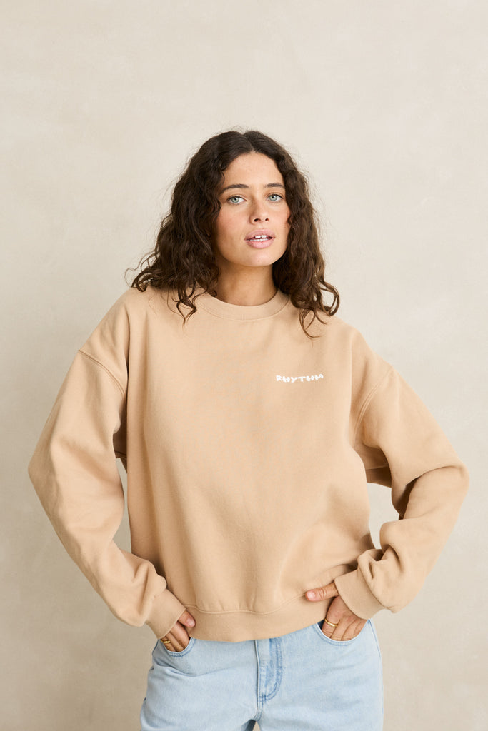Rhythm Womens Sweatshirt Everyday Crew Neck Fleece