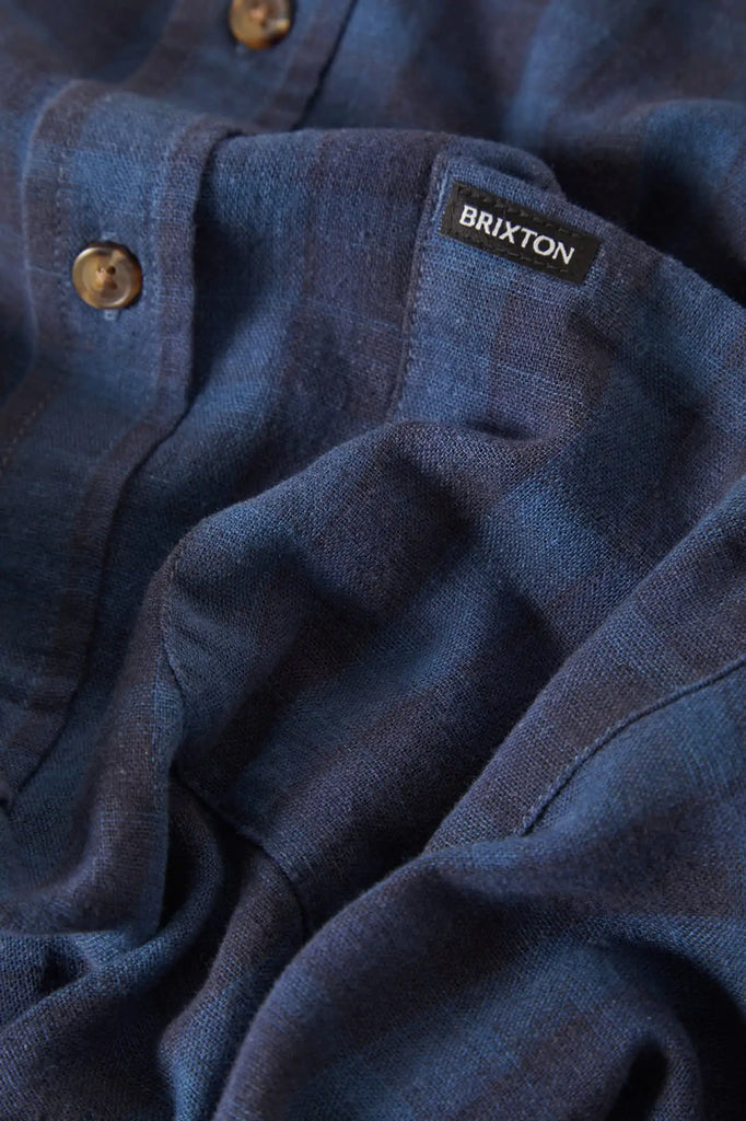 Brixton Mens Woven Cru Linen Blend Plaid