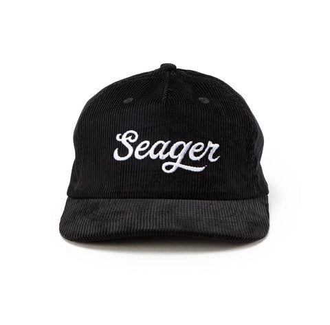 Seager Hat Big Black Corduroy Snapback