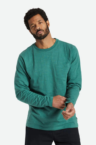 Brixton Mens Shirt Basic Slub Long Sleeve Pocket Tee