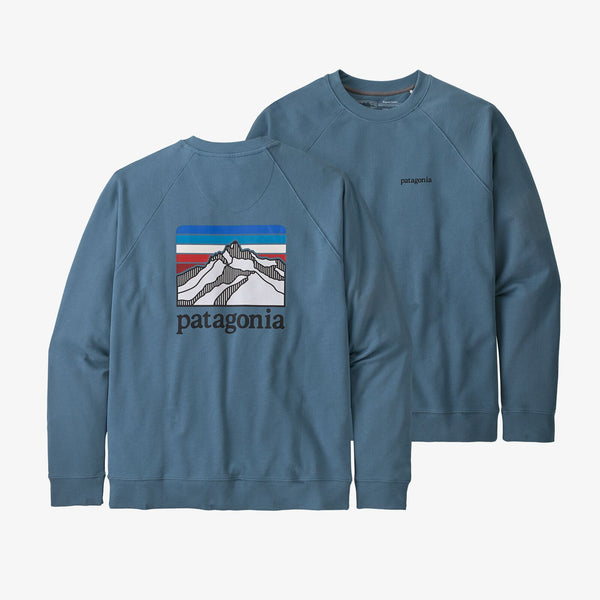Patagonia Mens Sweatshirt Line Logo Ridge Organic Cotton Crew
