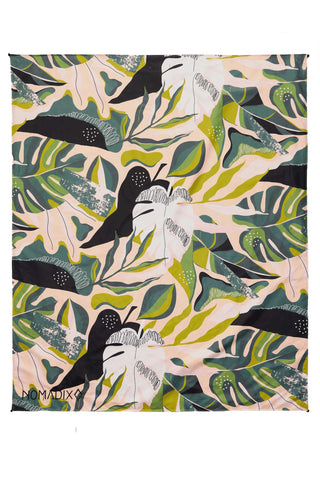 Nomadix Towel Monstera Green Pink Festival Blanket