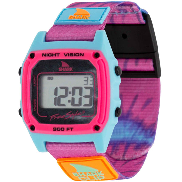 Freestyle Watch Shark Clip Tie Dye Pink Splash