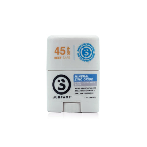 Surface Sun Systems Sunscreen Mineral Zinc Oxide Facestick White SPF 45 .5oz