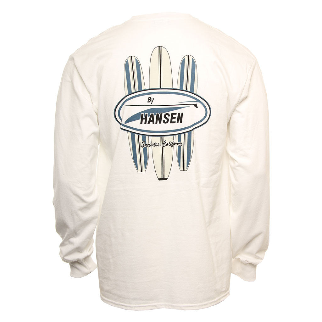 トップス Hansen Hansen Mens Shirt Tres Boards LS – Hansen Surfboards