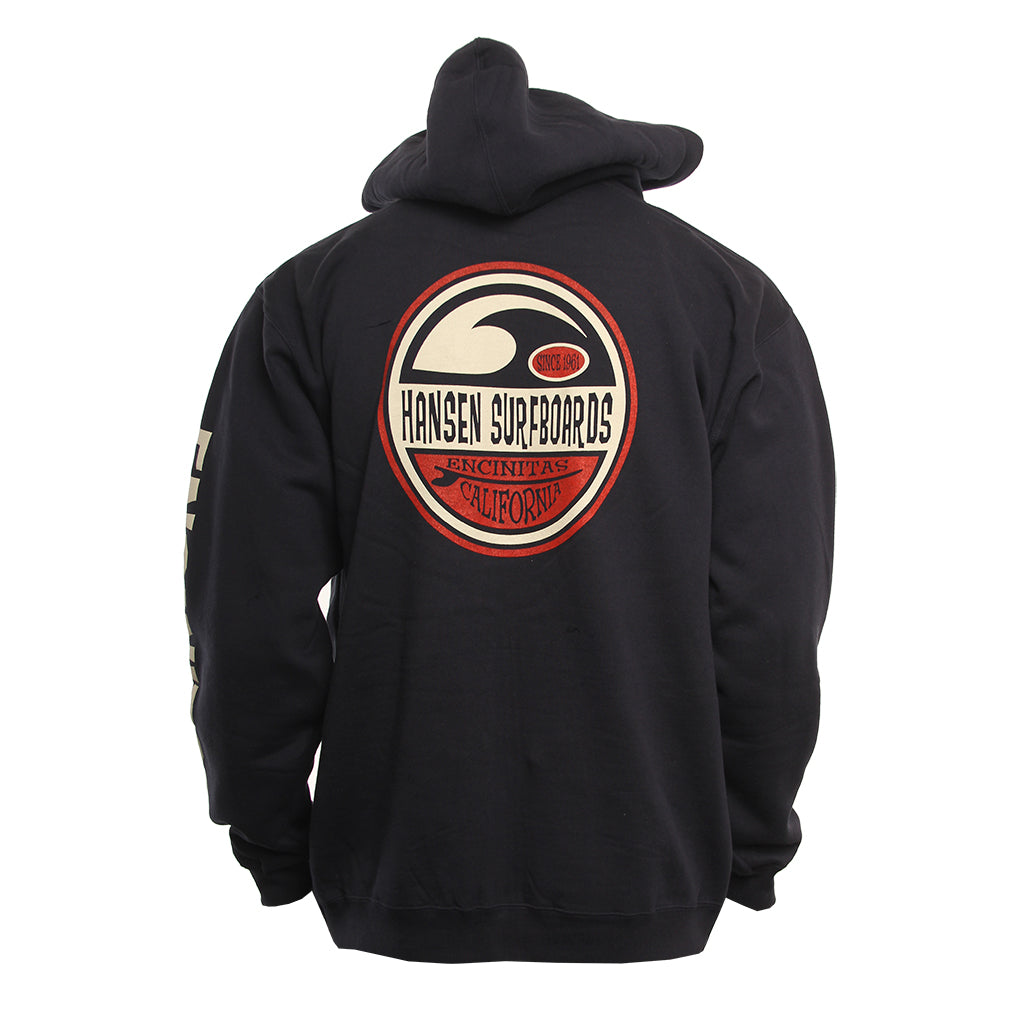 Hansen Mens Sweatshirt Split Circle FZ Hood