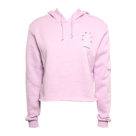 Hansen Womens Sweatshirt Wave Anchor Cropped Hoodie