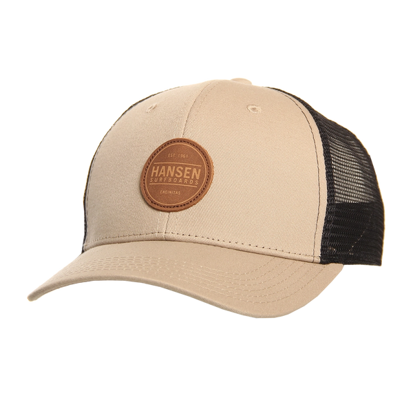 Hansen Hat Box Patch Leather Trucker