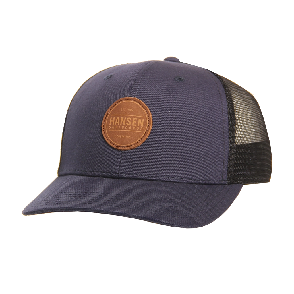 Hansen Hat Box Patch Leather Trucker