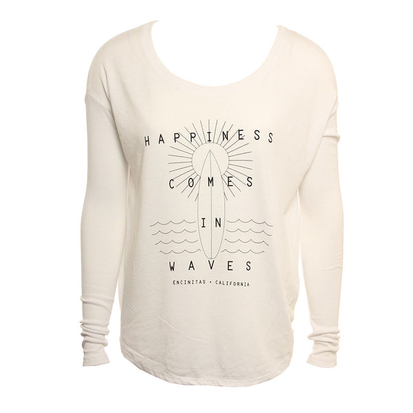 Hansen Womens Shirt Happiness Comes In Waves Long Sleeve