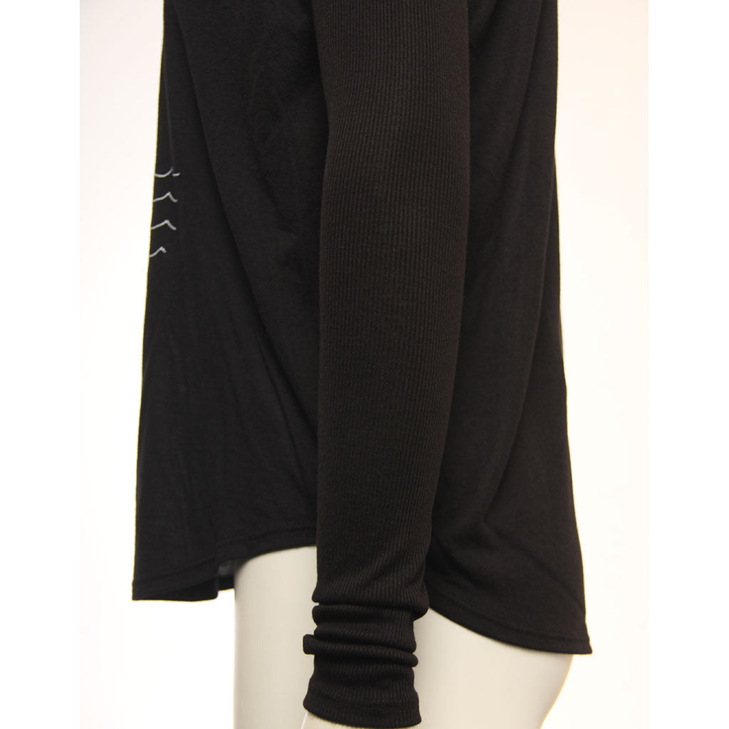 Hansen Womens Shirt Happiness Comes In Waves Long Sleeve