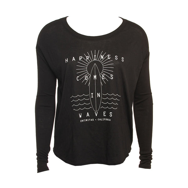 Hansen Womens Shirt Happiness Comes In Waves Long Sleeve