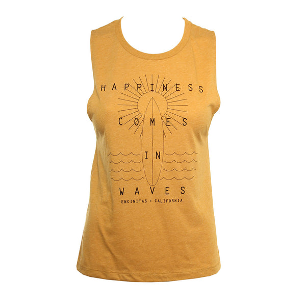 Hansen Womens Tank Top Happiness Comes In Waves