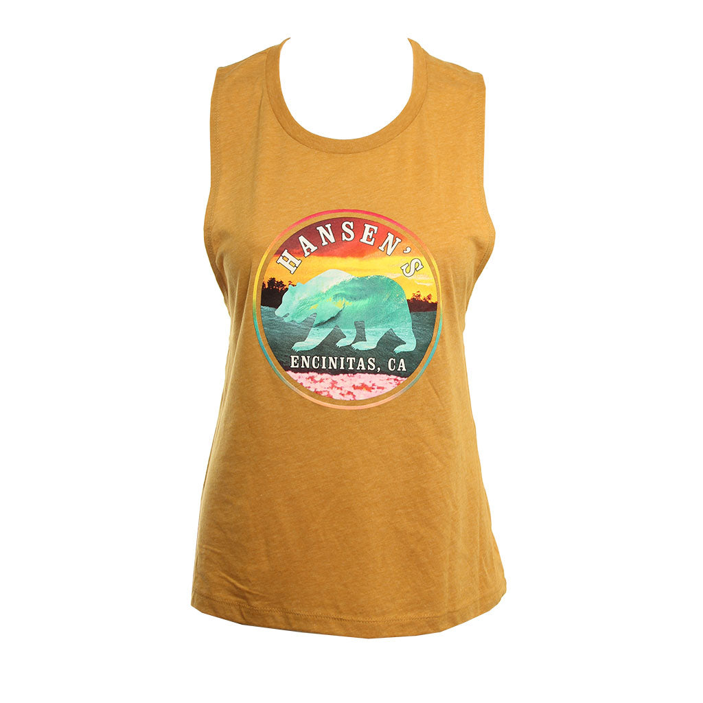 Hansen Womens Tank Top Sunset Bear