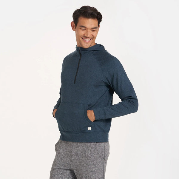 Vuori Men's Ponto Performance Half Zip Hoodie - Platinum Heather